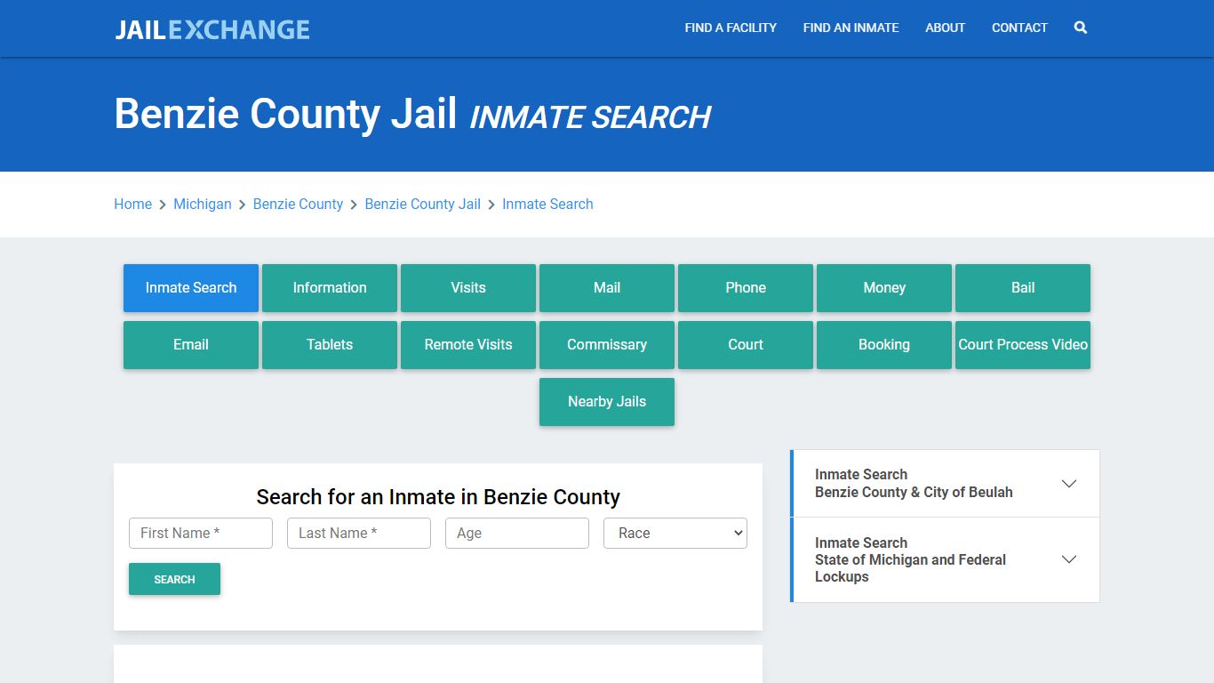 Benzie County Jail, MI Inmate Search: Roster & Mugshots